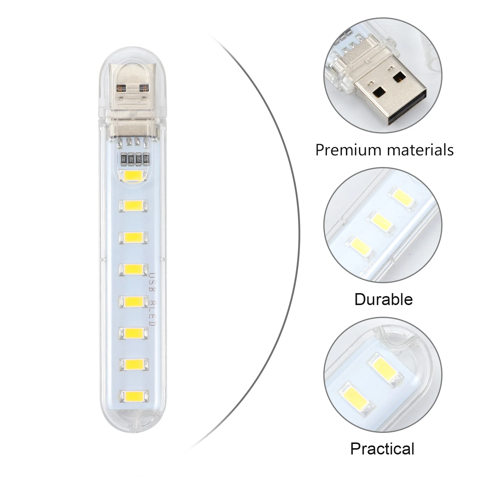 

3 Pcs USB Night Light Warm Lamp Portable Computer Lights Modern Plastic for Room