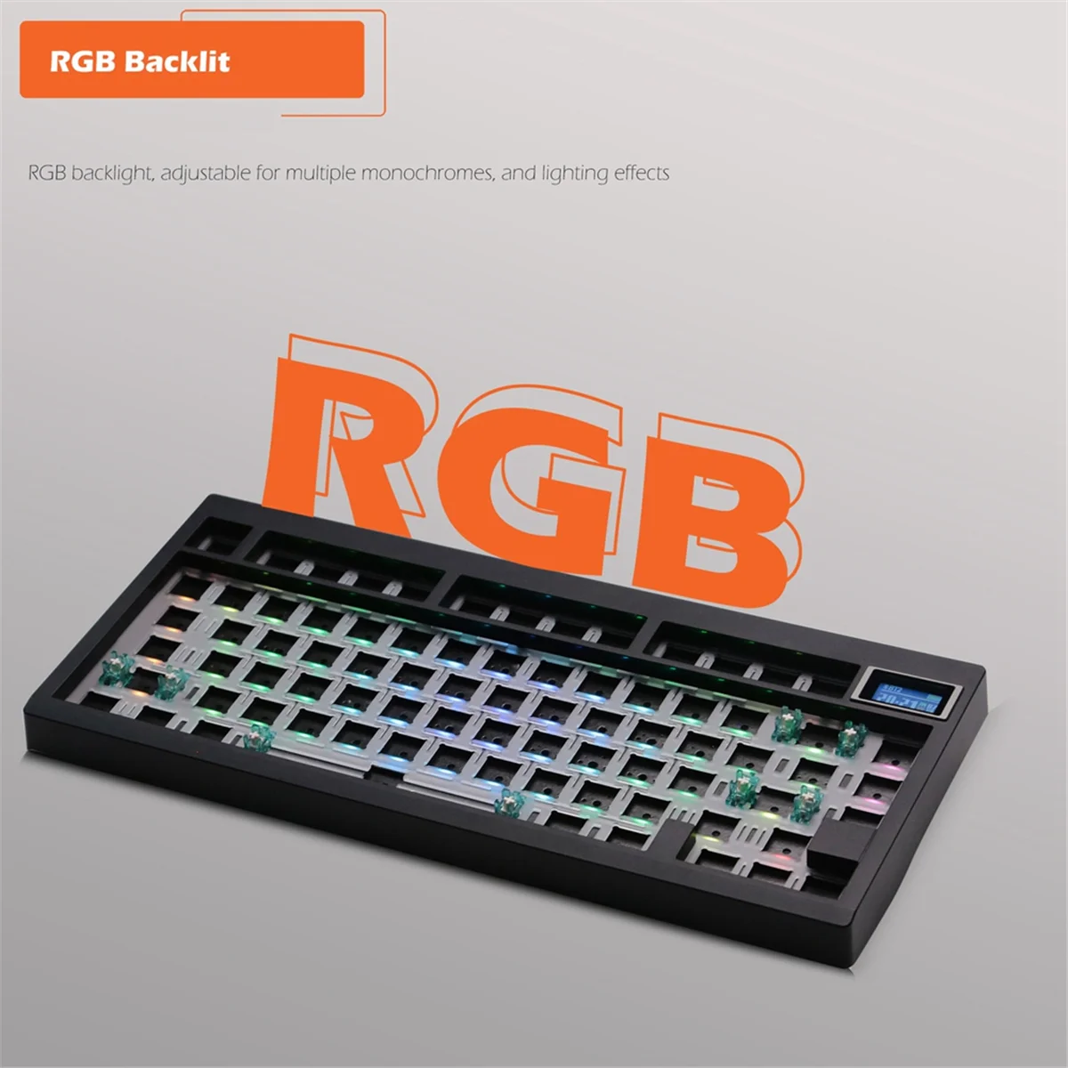 Negro caliente popular del intercambio de Bluetooth 2.4G del equipo del teclado mecánico de encargo GMK81 negro