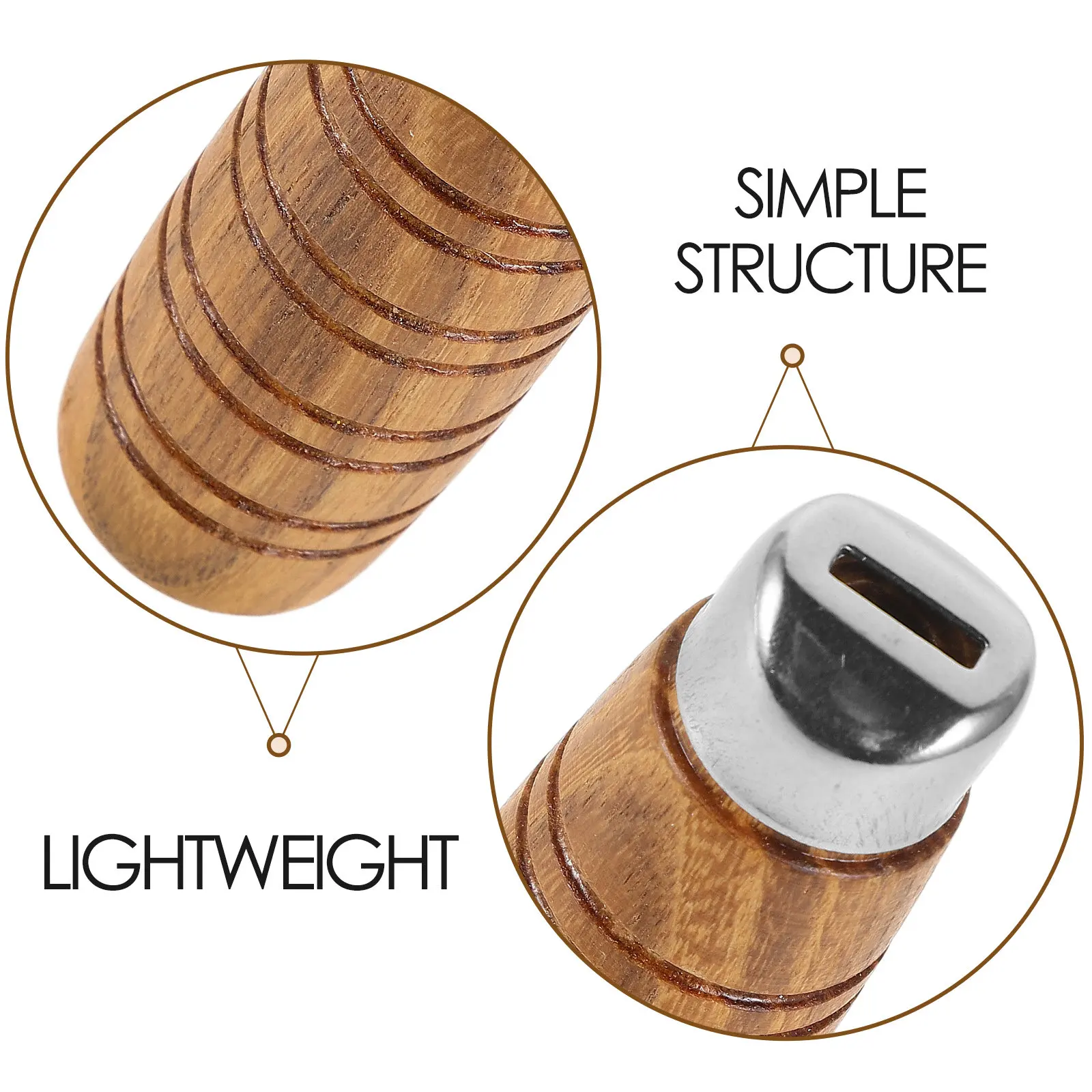 1Set Wooden Cutter Handle Replacement Kitchen Cutter Grip Anti-Skid Comfortable Handle for Chef Chopping Tool Long-Lasting