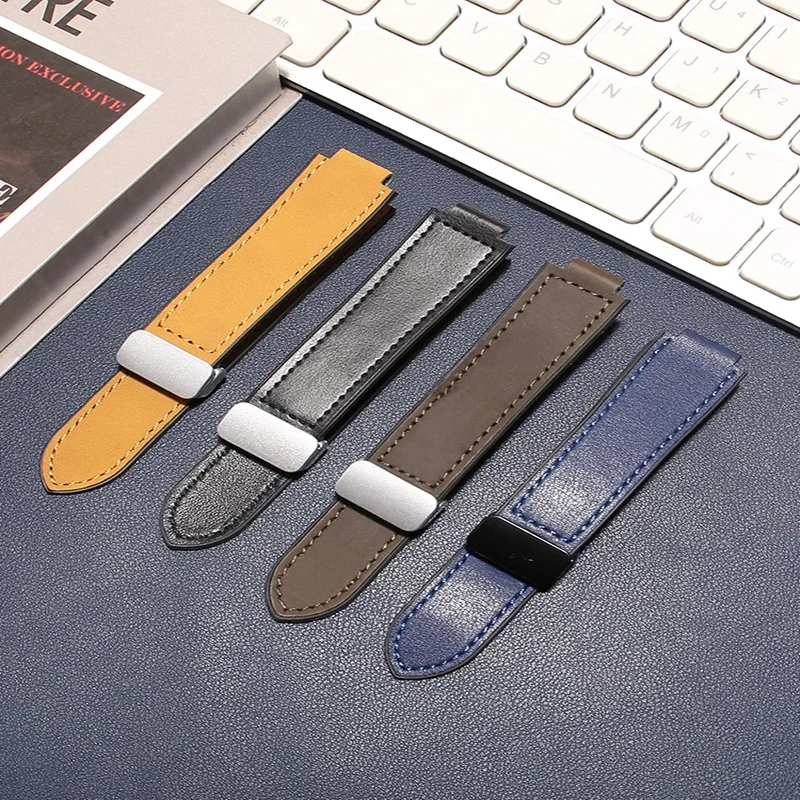 خمر جلد البقر حزام الساعات ل كاسيو مربع صغير A159W-N1 A158WA A168 F-91 SGW400 AQ-150W المغناطيسي الرجال حزام ساعة جلد 18 مللي متر