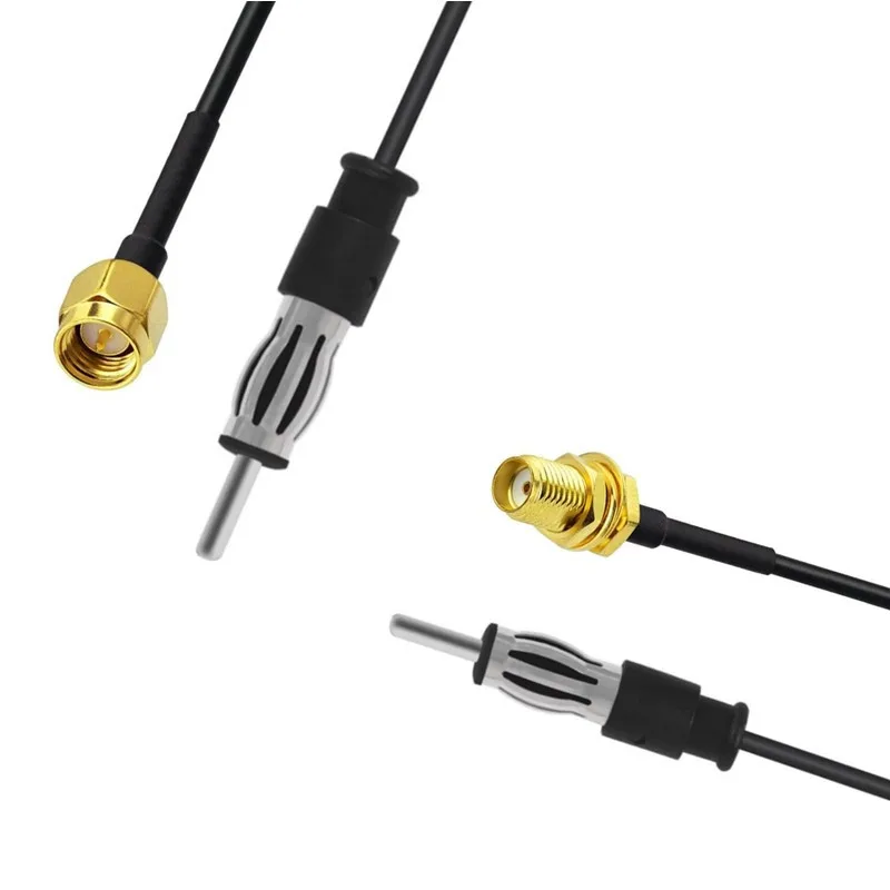 Car FM AM Stereo Radio Antenna Extension Fakra Adapters Cables for SMA Male Female to DIN Male Adapters