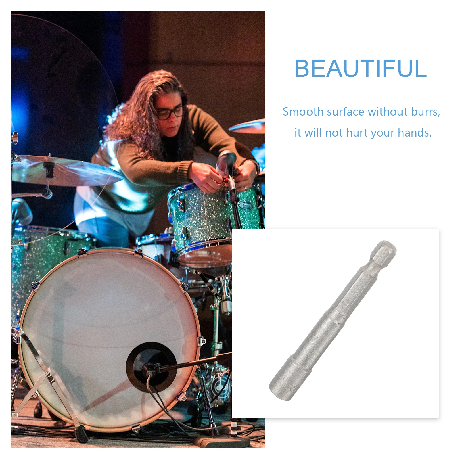 

Drum Key Drill Bit Carbon Steel C-key for Drums Tuning Tool Percussion Adjustment Smooth Surface Ideal Replacement Setting New