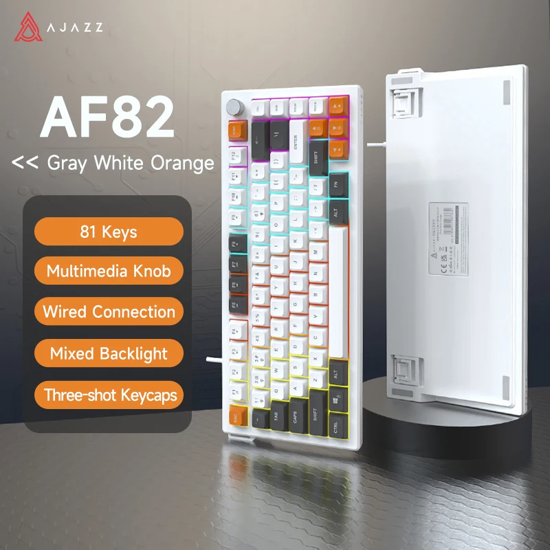 AJAZZ AF82 Low Profile Keyboard Office RGB Wired Gaming Keyboard