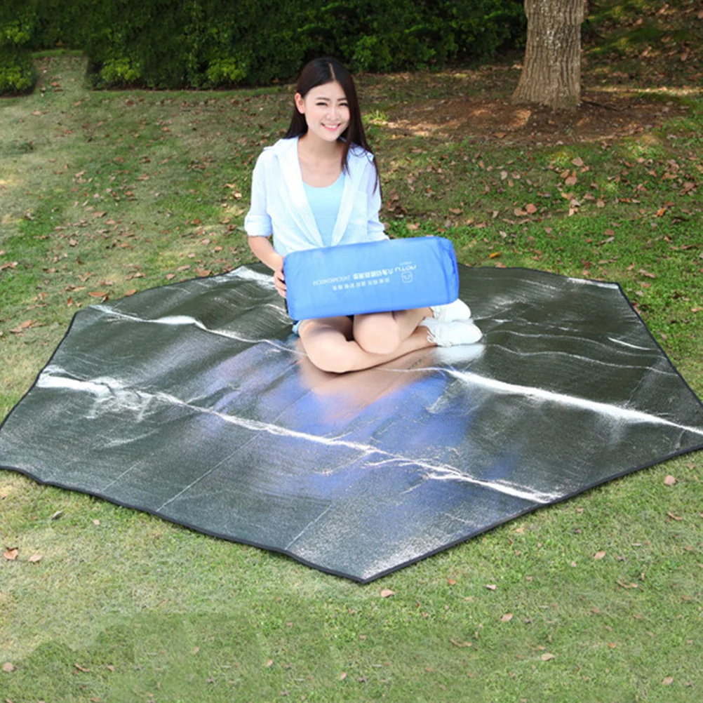 

1Pcs Waterproof Camping Mat Heavy Duty Aluminum Film Ground Pad with Heat Insulation for Outdoor Picnic Beach Camping Tent Floor
