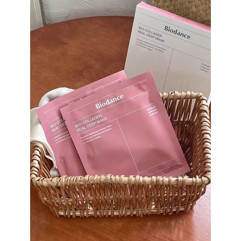 

Korean Bio-Collagen Real Mask by Biodance, 4 Pcs Deep Hydrating Gel Mask, Overnight Repair Moisturizing Pore Care & Firming Skin