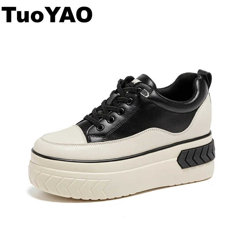 

Кроссовки на каблуке 8 см, белые женские кроссовки на платформе из натуральной кожи, женские модные кроссовки на массивной платформе, туфли на танкетке