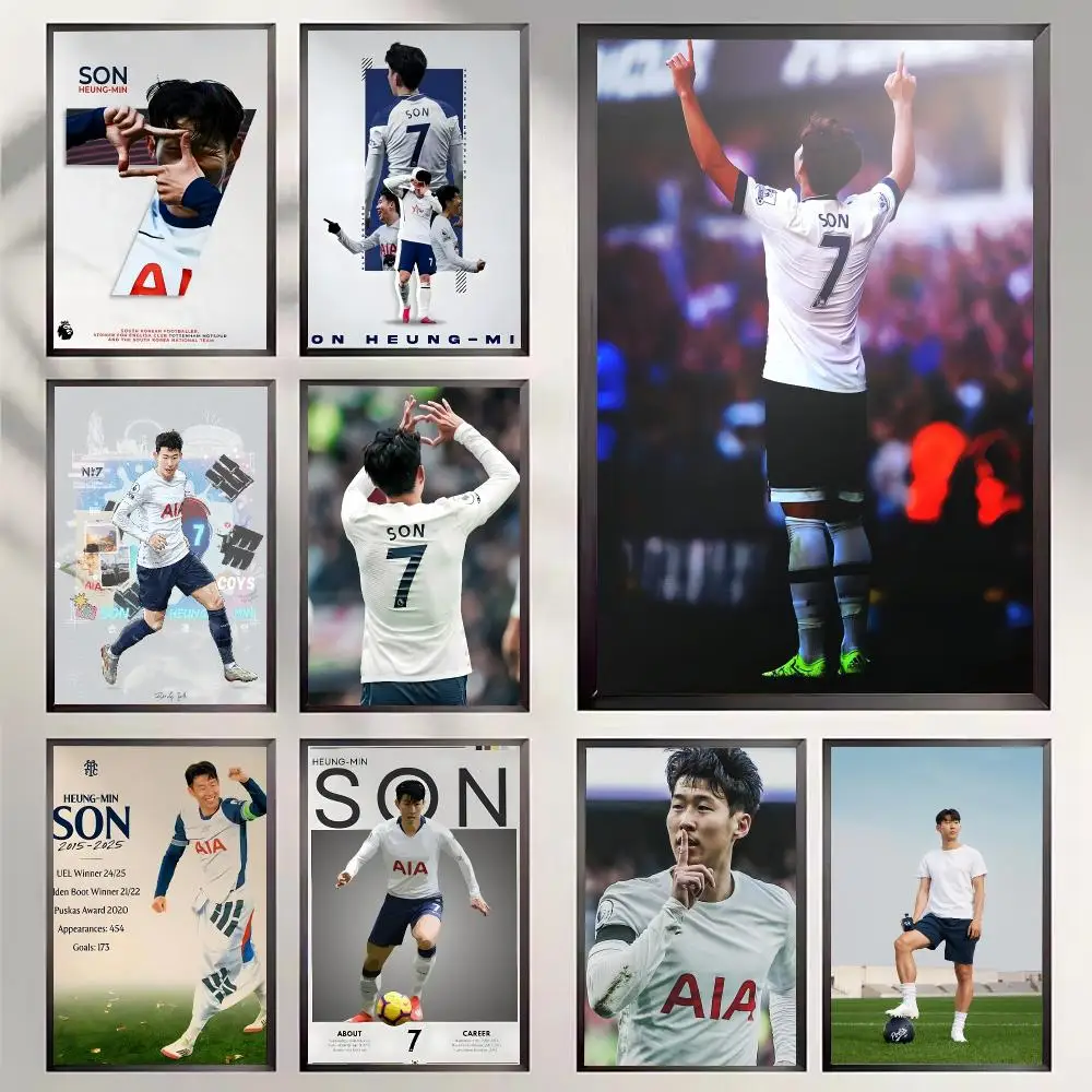 Athlete Son Heung-min Poster Waterproof PP Wall Art for Aesthetic Bedroom Living Room Decor
