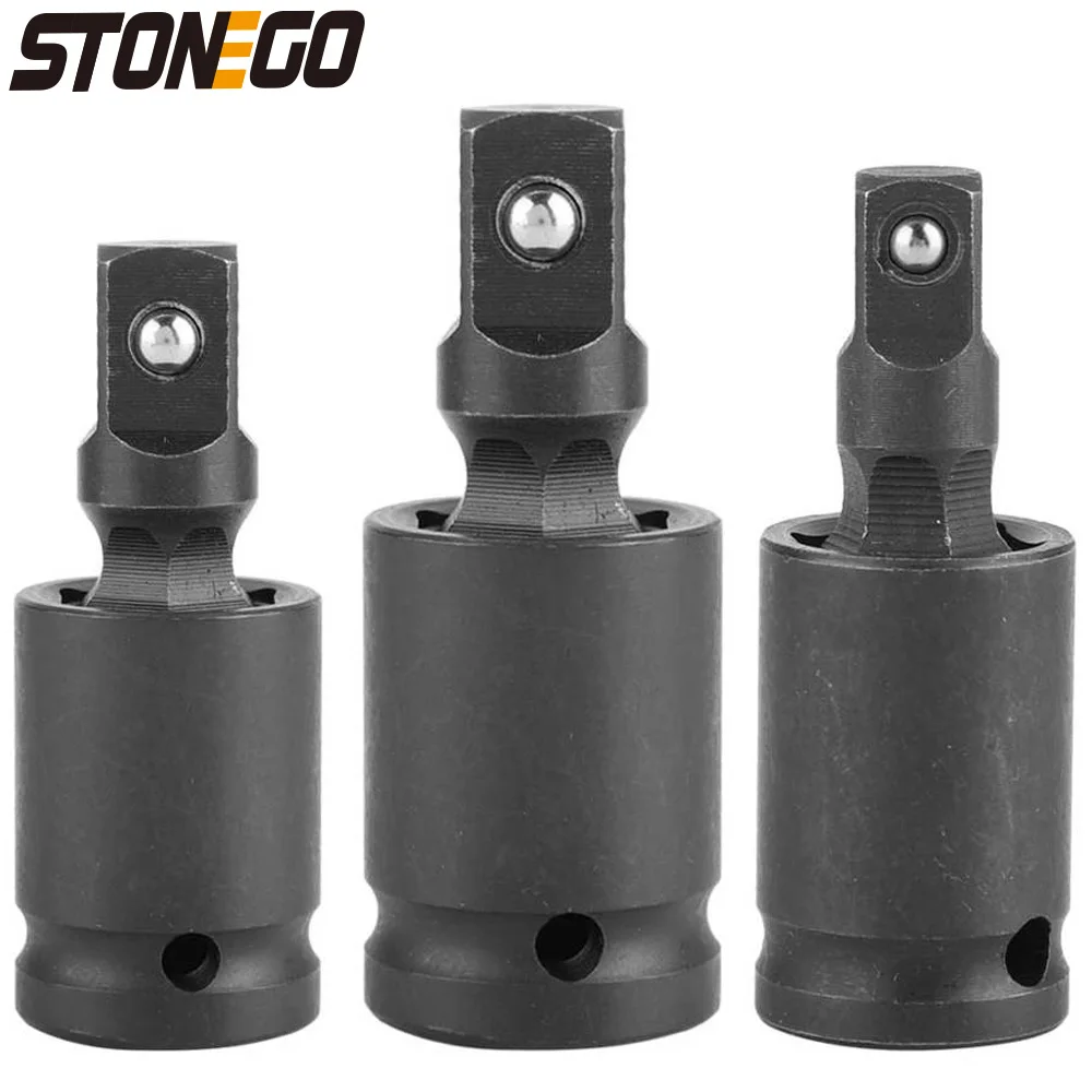 

STONEGO Universal Pneumatic Wrench Joint Adapter, Phosphating Chromium Vanadium Steel, Fits 1/4 inch, 3/8 inch, 1/2 inch Sockets