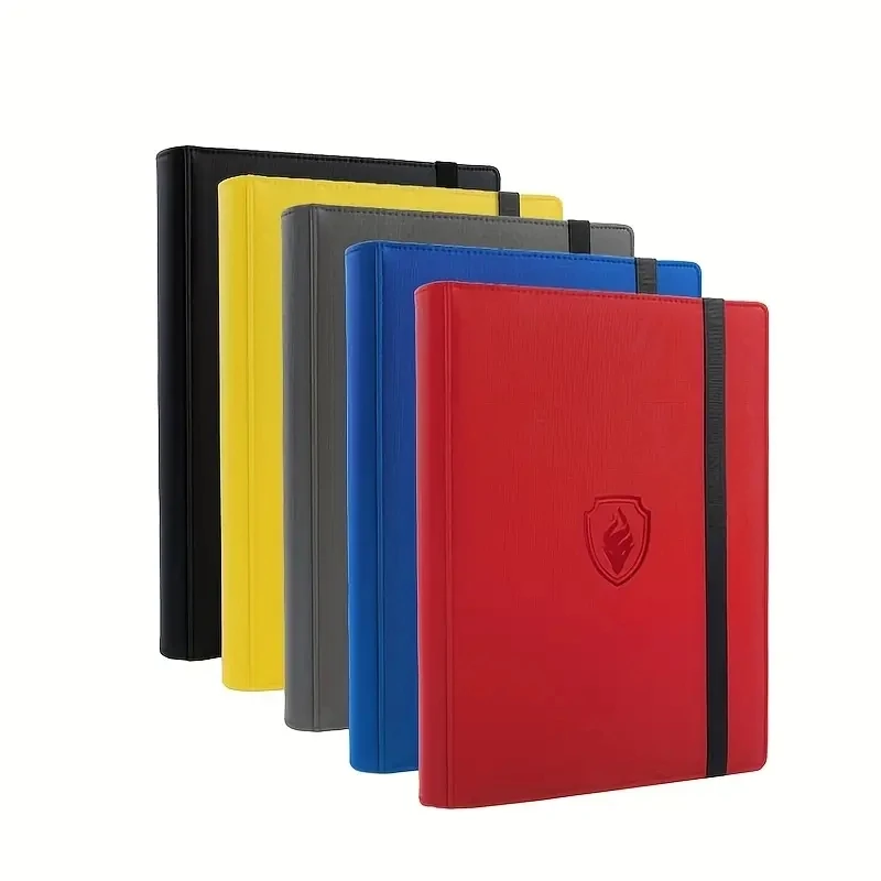 9 Taschen karten binder, Sammelkarten halter buch, Premium-PU-Cover-Reiß verschluss für Karten, haltbare Seiten lade karten falte