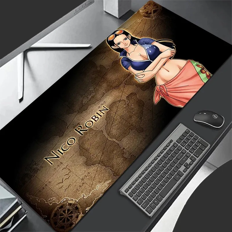 Japan Sexy Anime Girl Mouse Pad PC Purple Gamer Cabinet Mousepad Kawaii O-one P-piece Keyboard Rug XL Laptop Nico Robin Desk Mat view 2