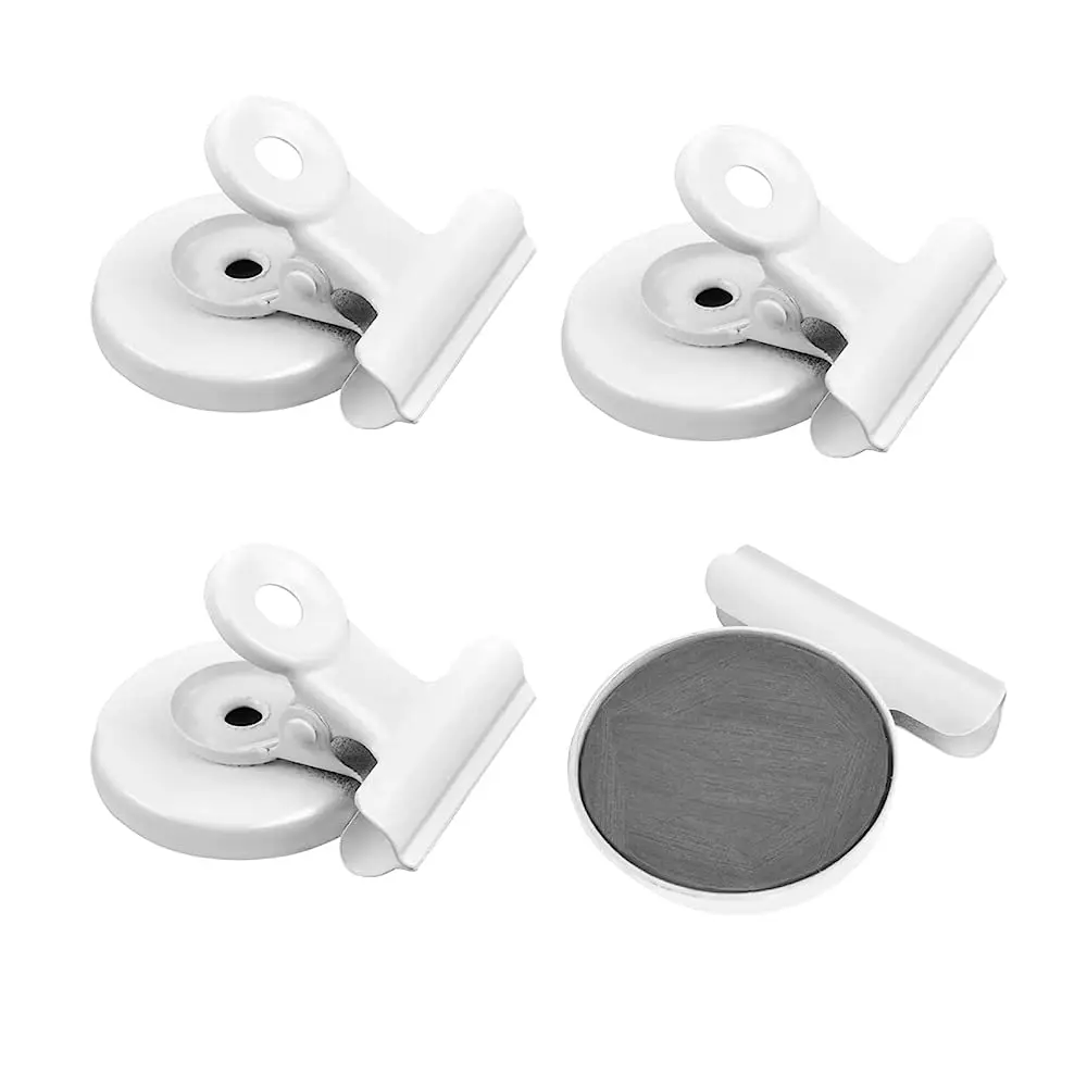 

2~20pcs White 30mm Metal Round Magnetic Clips Fridge Memo Photo Menu Wall Magnets Magnet Clamp Home Classroom Office Whiteboard