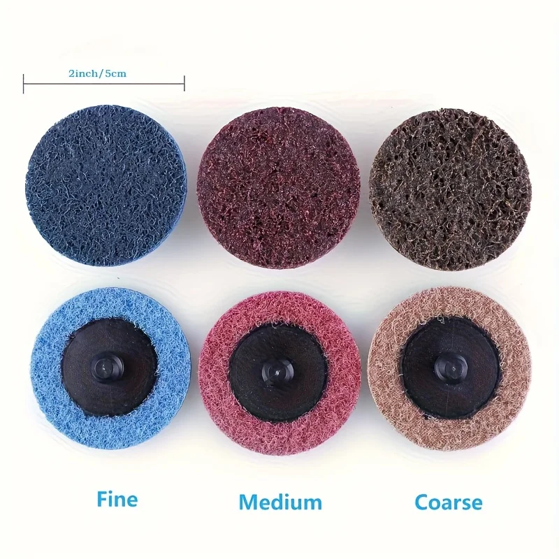 2inch Abrasive Disc Sanding Disc Roll Lock Surface Conditioning Discs R-Type Quick Change Disc with1 Disc Pad Holder