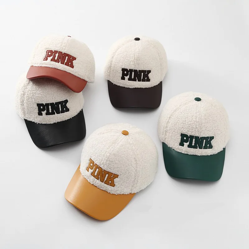 Children's Duck Tongue Caps Boys And Girls Autumn And Winter Lamb Velvet Keep Warm And Fashionable Tidal Current Baseball Hats