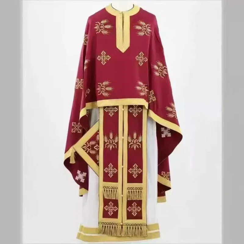 Robe de pastor de sacerdote, vestido liturgico de igreja, traje formal de igreja, especial para atividades de festival, fantasia de performance de palco