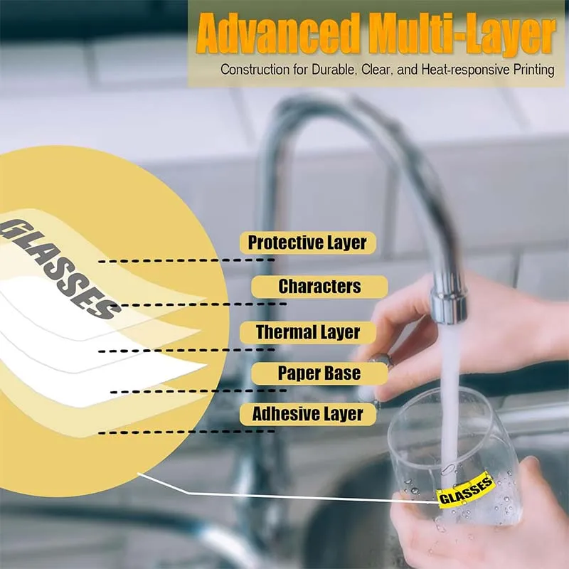 12x40 Thermo-Aufkleber, selbstklebende Rolle, farbiges Etikettenpapier für tragbare Drucker, Name, Reiseetikett, Anhänger, Haushalt, Büro, Aufbewahrung