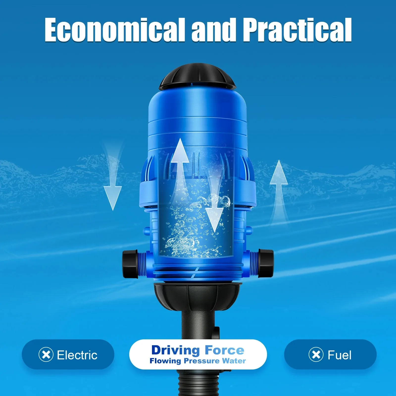 Dispenser iniettori per fertilizzanti, pompa dosatrice alimentata ad acqua per fertilizzanti automatici per bestiame per allevamento di bestiame, giardini