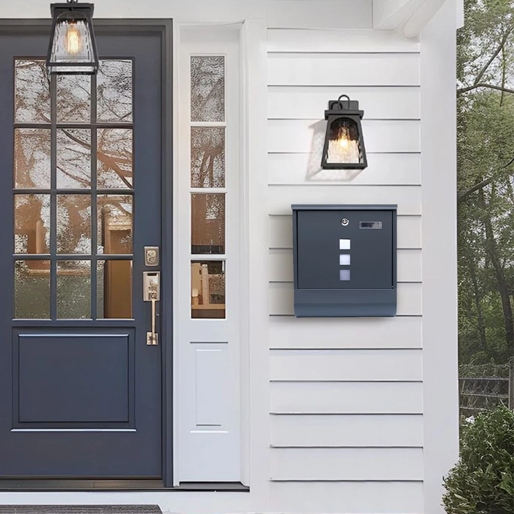 

Residential Mailbox with Secure Key Lock Lockable Mailbox Large Capacity Outdoor Home Mailbox for Home Garden Service