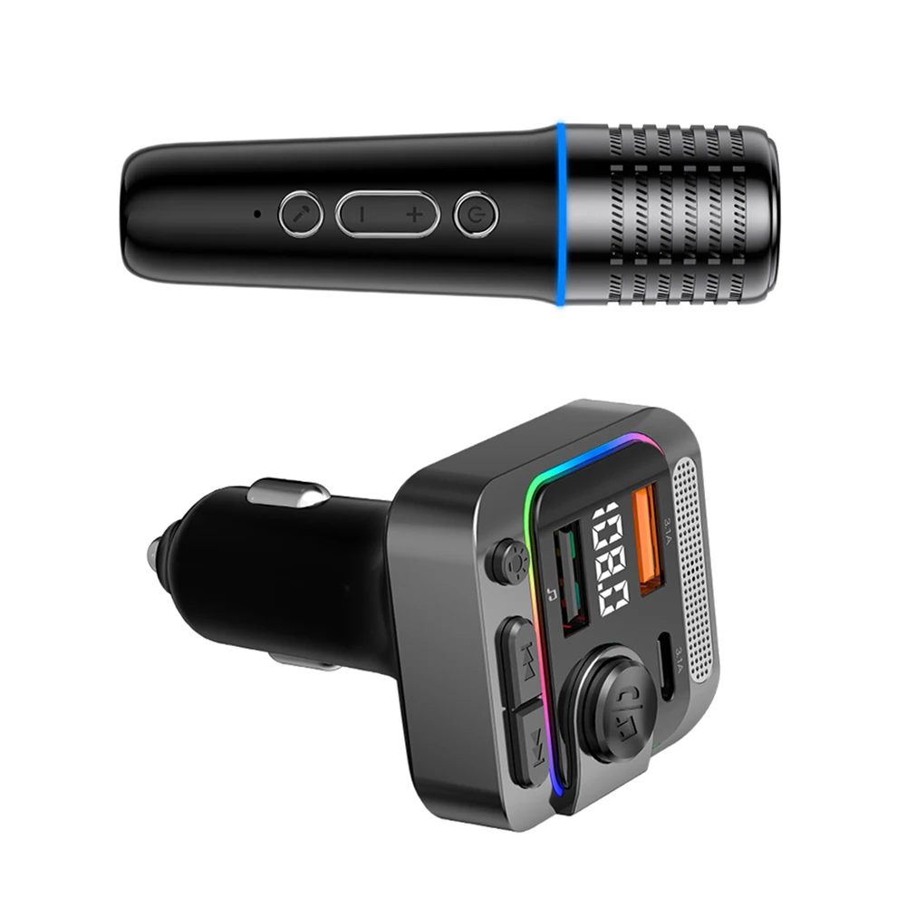 For 12V-24V Vehicles FM for karaoke Microphone for Road Trip Entertainment As Shown In The Figure Fm  For 12V-24V