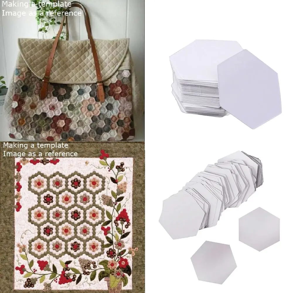 100PCS Sewing Patterns Craft DIY Quilting Garment Fabric Patchwork Paper Hexagon Templates