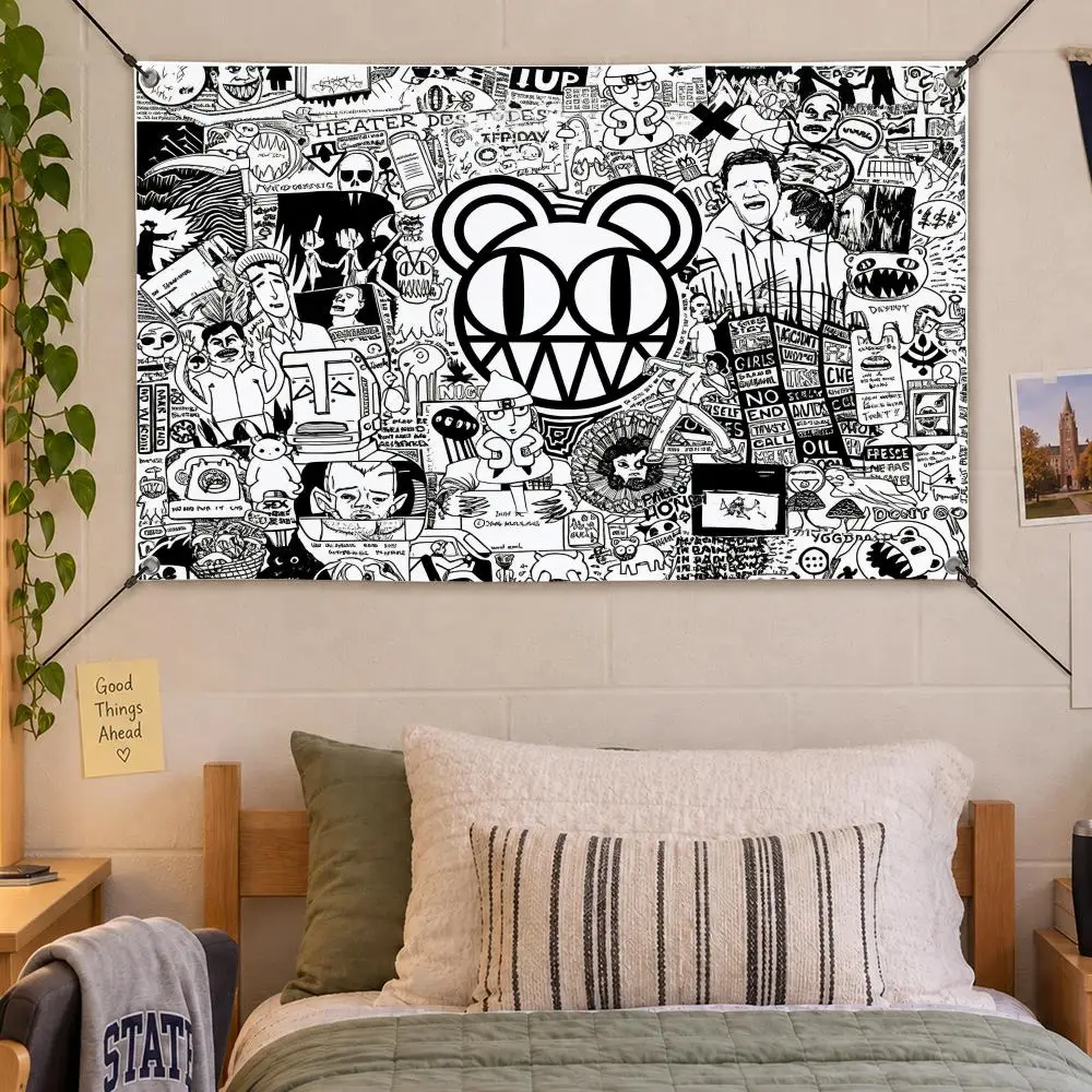 Music Rock Band Radiohead Flags Decorative Flag Banner Indoor Bedroom Dorm Gaming Room Wall Party Club Decor Fan Gift