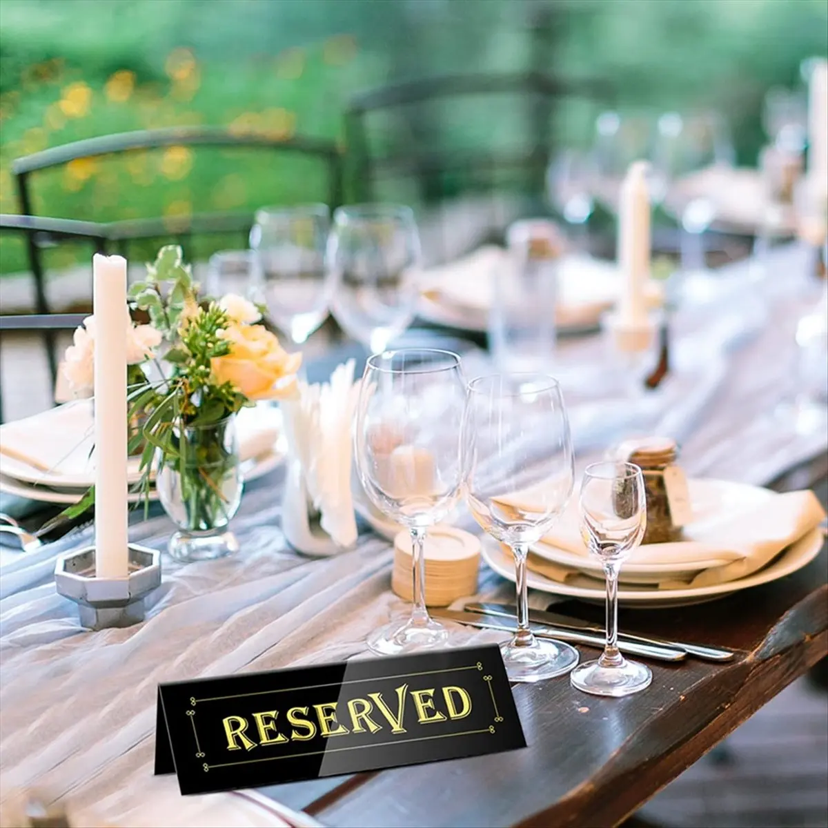 20PCS Acrylic Reserved Table Tent Signs, Reservation Seat Signs for Wedding, Restaurant, Office, Meeting Chairs