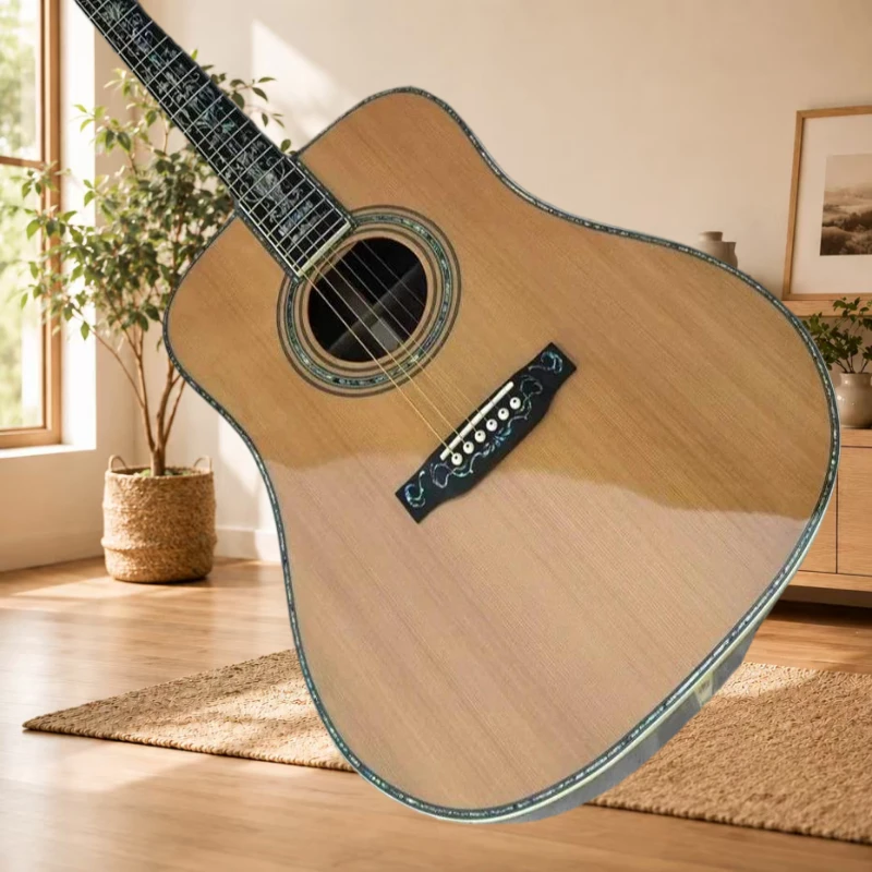 41 Inch D45 Deluxe Red Cedar Top 6 Strings Acoustic Guitar Rosewood Back Sides Ebony Bridge Beginner Classic Gift Free Delivery