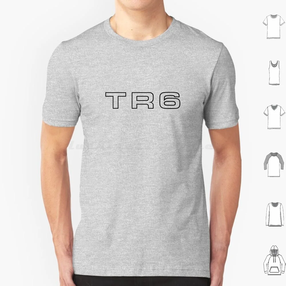 Tr6 Logo-Black T Shirt 6xl Cotton Cool Tee Tr6 Classic Car British Car Sports Car Seventies Car Retro Car 70s 1970s