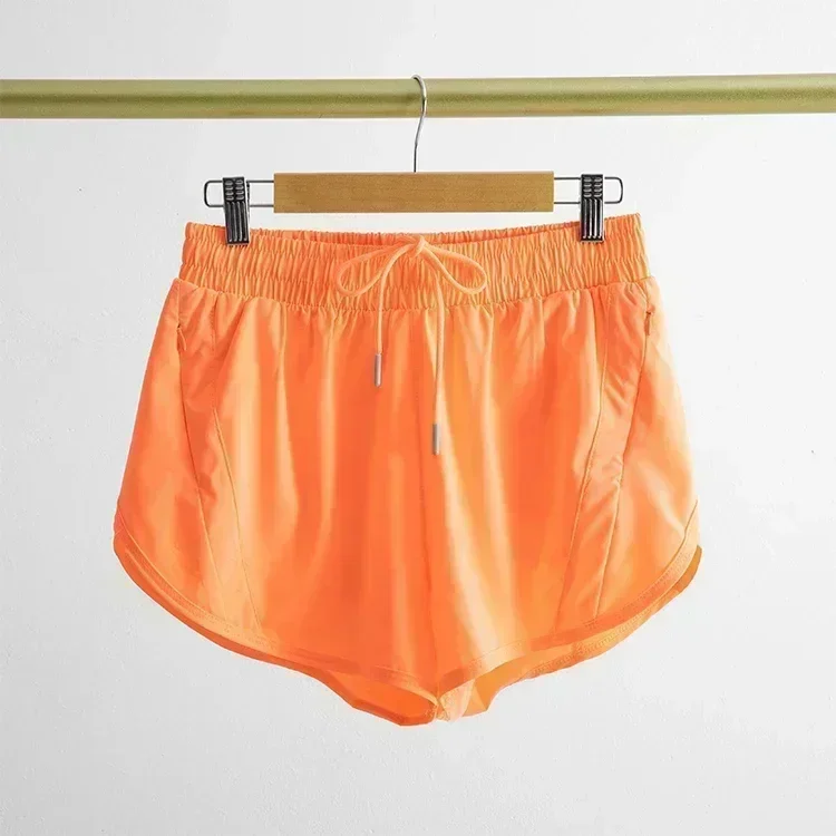 Lemon Women Biker Shorts Mesh workout Shorts Tennis Female Sport Trend High Waist Gym Running Fake Two Pants Training Clothes