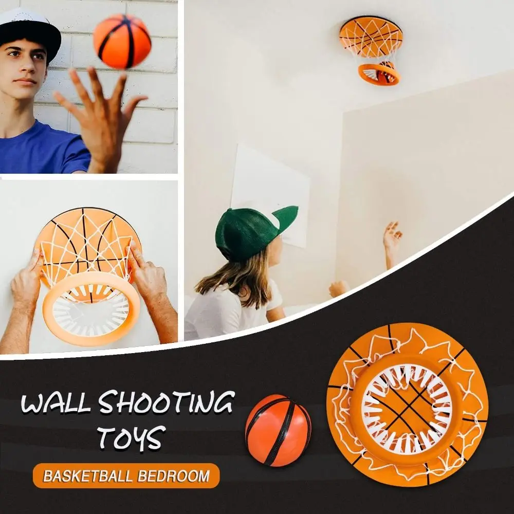 Funy Plastic Foam Basketball and Hoop Foldable Basketball Game Basketball Hoop Kids Toy Mini Basketball Hoop for Ceiling