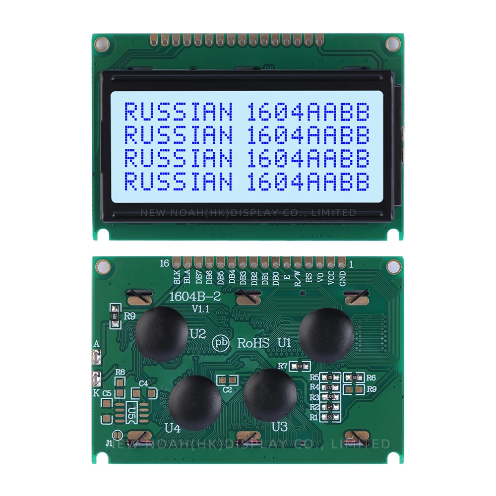 Russian Gray Film Blue Letters 1604B-2 Character Dot Matrix Screen 1604 LCD ST7066U LCM LCD Display Screen Factory Outlet