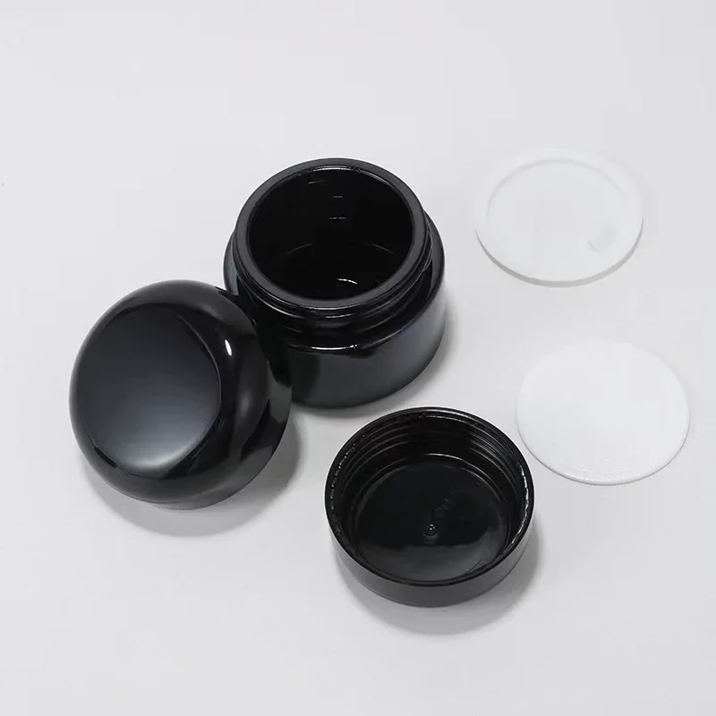 10pcs 50g black cosmetics Glass jar, small container with lid, glass jar container, lotion jar, ointment, cosmetics bottle