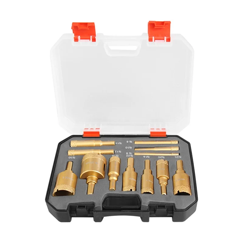 

ABVT-12Pcs 6-35Mm Diamond Coated Drill Bits Hole Saw Kit For Marble Stone Tile