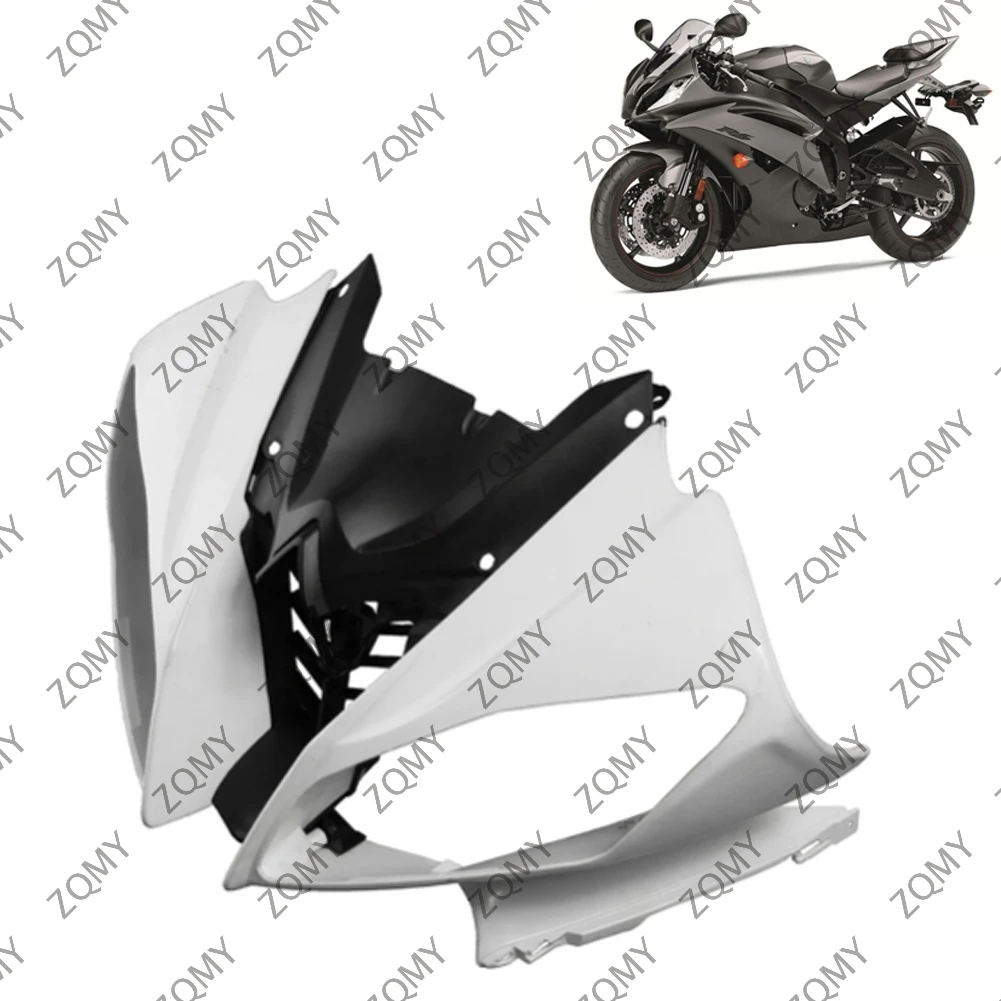 

Motorcycle Upper Front Nose Fairing Cowl For Yamaha YZF R6 2008 2009 2010 Injection Mold ABS Plastic Unpainted White