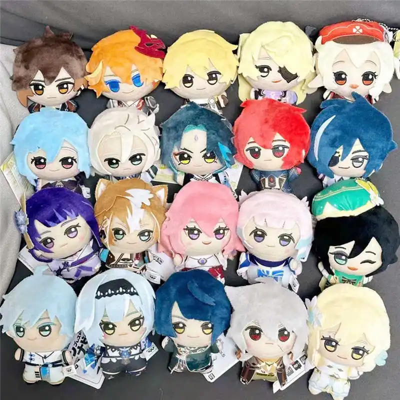 

10CM Genshin Impact Zhongli Tartaglia Klee Ganyu Plush Doll Cartoon Stuffed Toys Plushie Gift Pendant Keychain Christmas Present