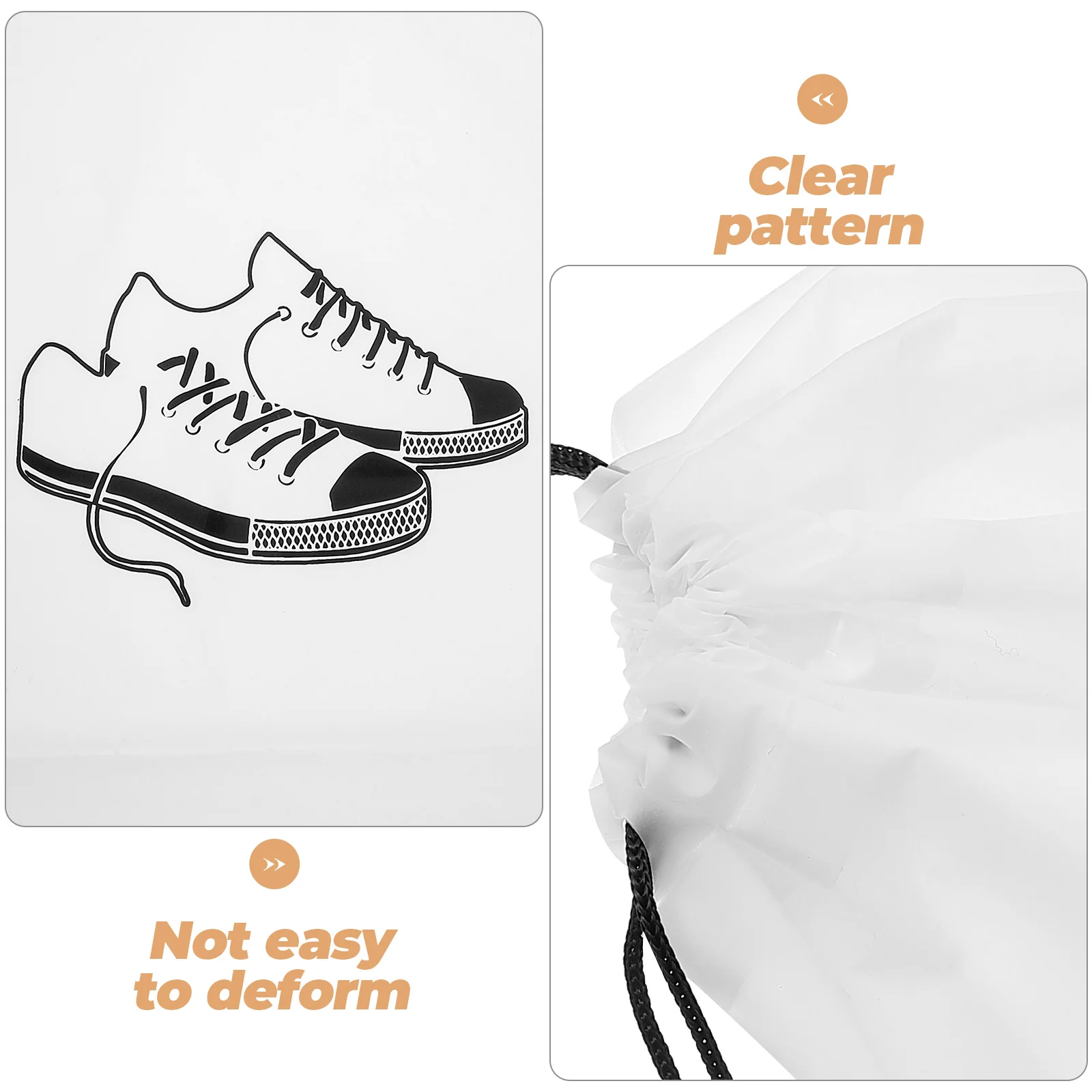 

5pcs Shoe Storage Bag Shoe Bags Drawstring Dustproof Storage Portable Packing Clear Transparent Wardrobe Accessories