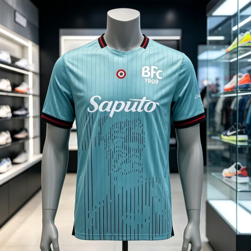 26-27 New Bologna Football Jerseys Summer 3D Printed Quick Drying Men's and Women's Sports Short Sleeved Tee for Family Wear