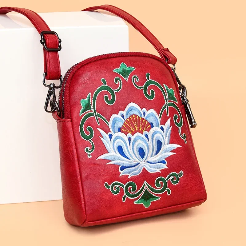 Vintage Ethnic Shoulder Bags for Women Luxury Designer Handbag Women Phone Purse Wallet High Quality Embroidered Crossbody Bags