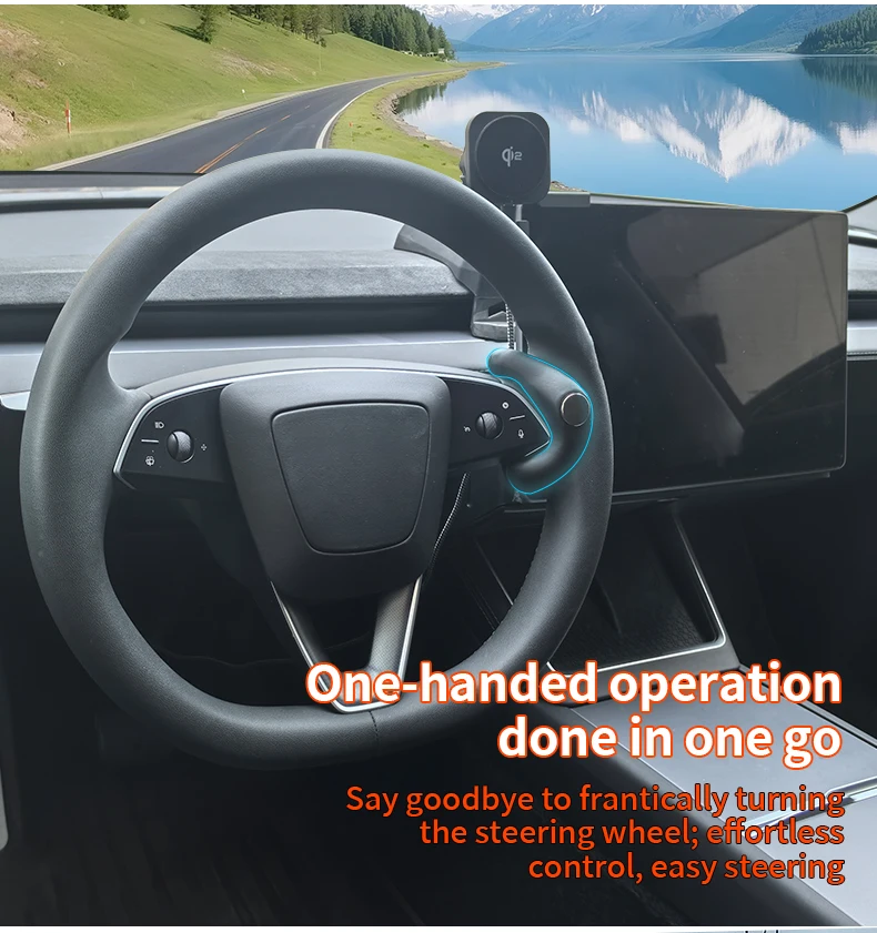 Für Tesla Neues Modell Y Juniper Modell 3 Highland 2025 2026 Lenkrad-Kraftverstärker Drehknopf Sicherheits-Auto-Zubehör – Detail 4