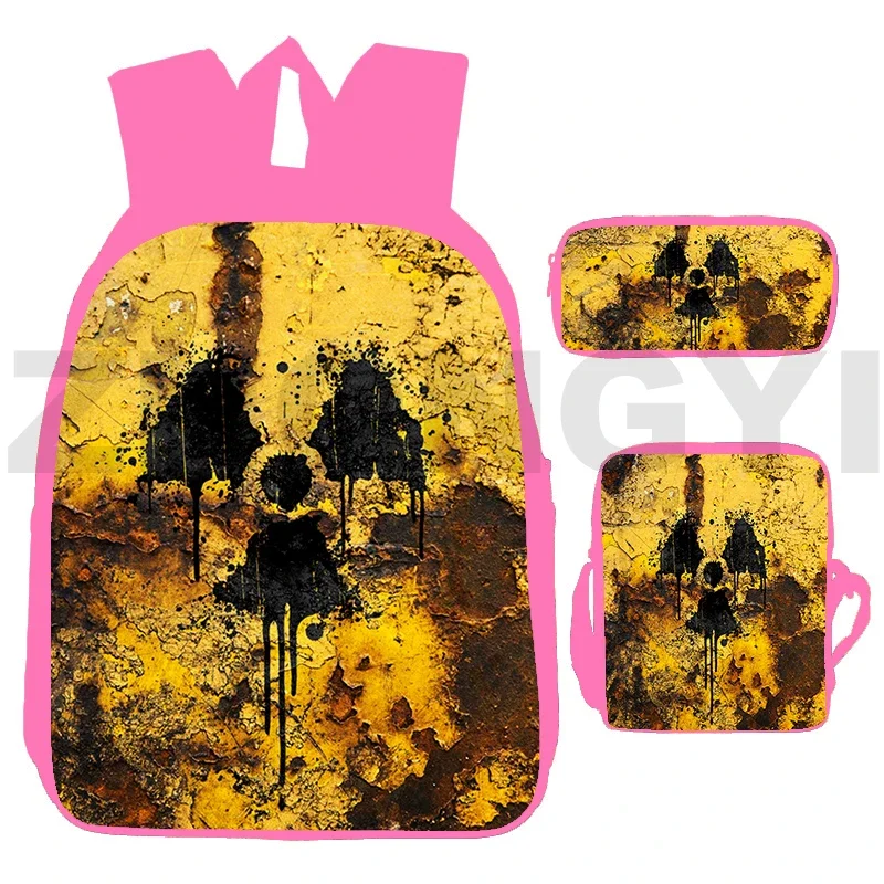 Primary Students 3D S.T.A.L.K.E.R. 2 Heart of Game School Backack 3 Set Cartoon Stalker 2 Shadow Rucksack Laptop Crossbody Bags