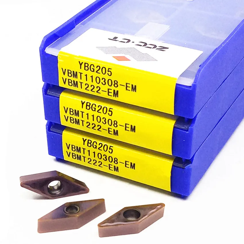 VBMT110304-EM YBG205/VBMT110304-EM YBG202/VBMT110308-EM YBG205/VBMT110308-EM YBG202 VBMT11 ZCC.CT CNC carbide inserts 10pcs/box