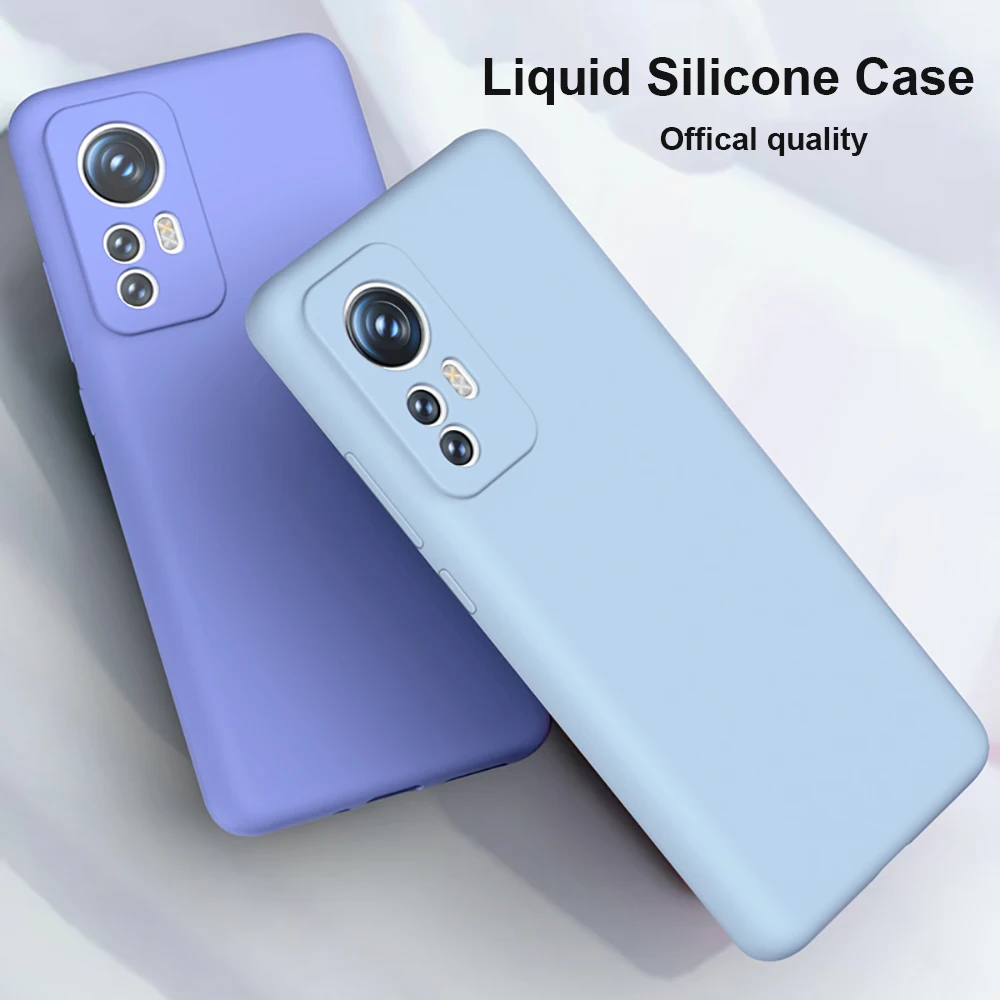 Luxury Liquid Silicone Case for Xiaomi 12 12S 12X Pro Phone Case Official Soft Back Cover Camera Protect Capas Skin Funda