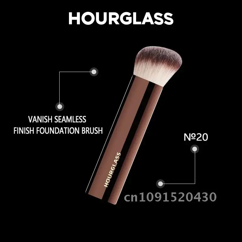 Hourglass Makeup Brush- No.20 Vanish Seamless Finish Foundation Brush Soft Fiber Hair Fashion Design Single Face Brush