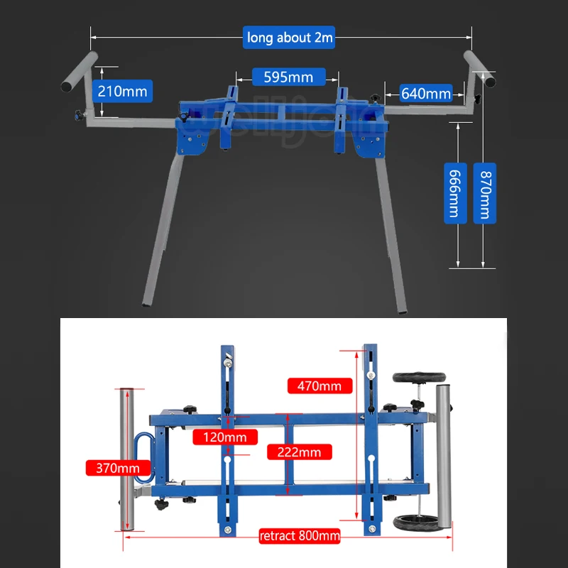 Portable Aluminum Machine Miter Saw Cutting Machine Bracket Multifunctional Workbench Woodworking Table Mobile Bracket foldable