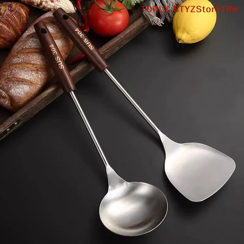 Kitchen Companion Iron Wok Spatula & Ladle; Ideal for Cooking with Stainless Steel Equipment