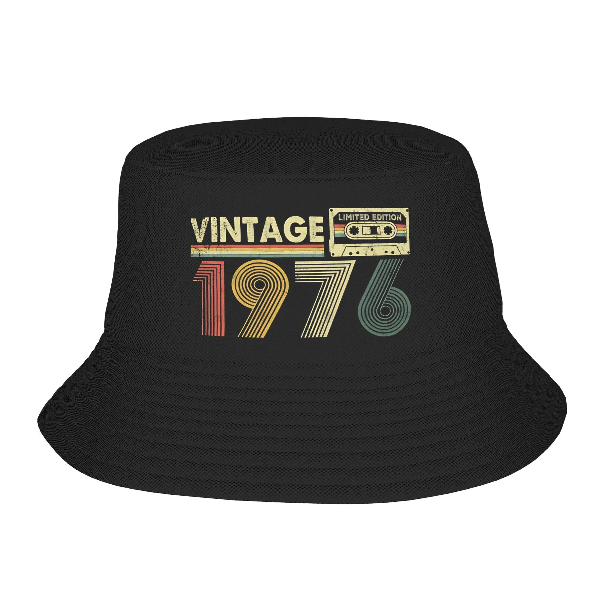 Fashion Vintage 1976 50th Birthday Gifts for Men Dad Bucket Hat For Women UV Protection  Bob Hat Vocation Cap
