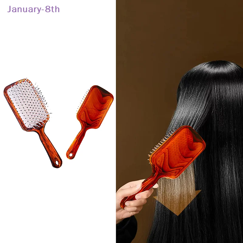 Wide Teeth Air Cushion Combs Scalp Massage Hair Brush Amber Color Anti-static Comb Home Salon Professional Hairdressing Tools