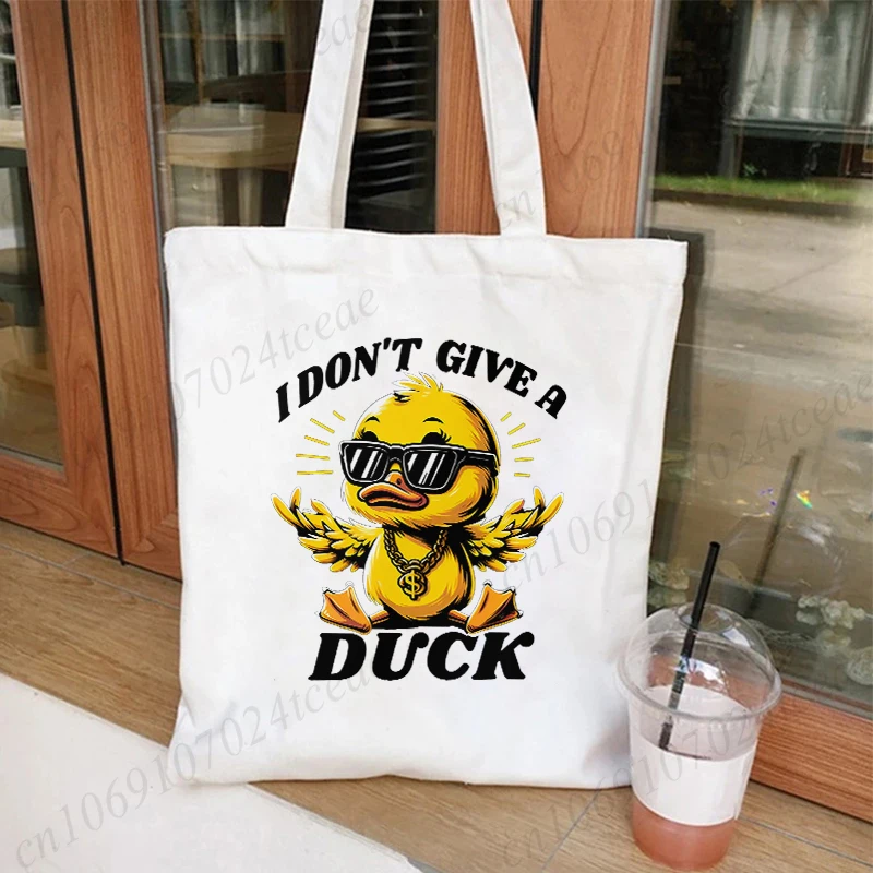 Pew Pew Madafakas Canvas Tote Bag for Women Funny Duck Handbag Handbag Vintage Y2K Aesthetics Tote Bag Female Shoulder Bag