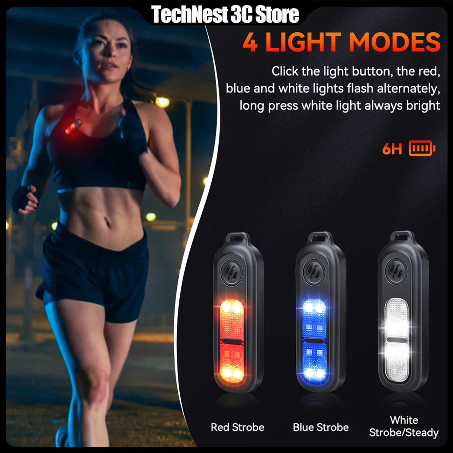 Wsdcam Rechargeable Keychain Alarm for Women Self Defense Alarm with LED Light 130 dB Loud SOS Emergency Safety Alert Device