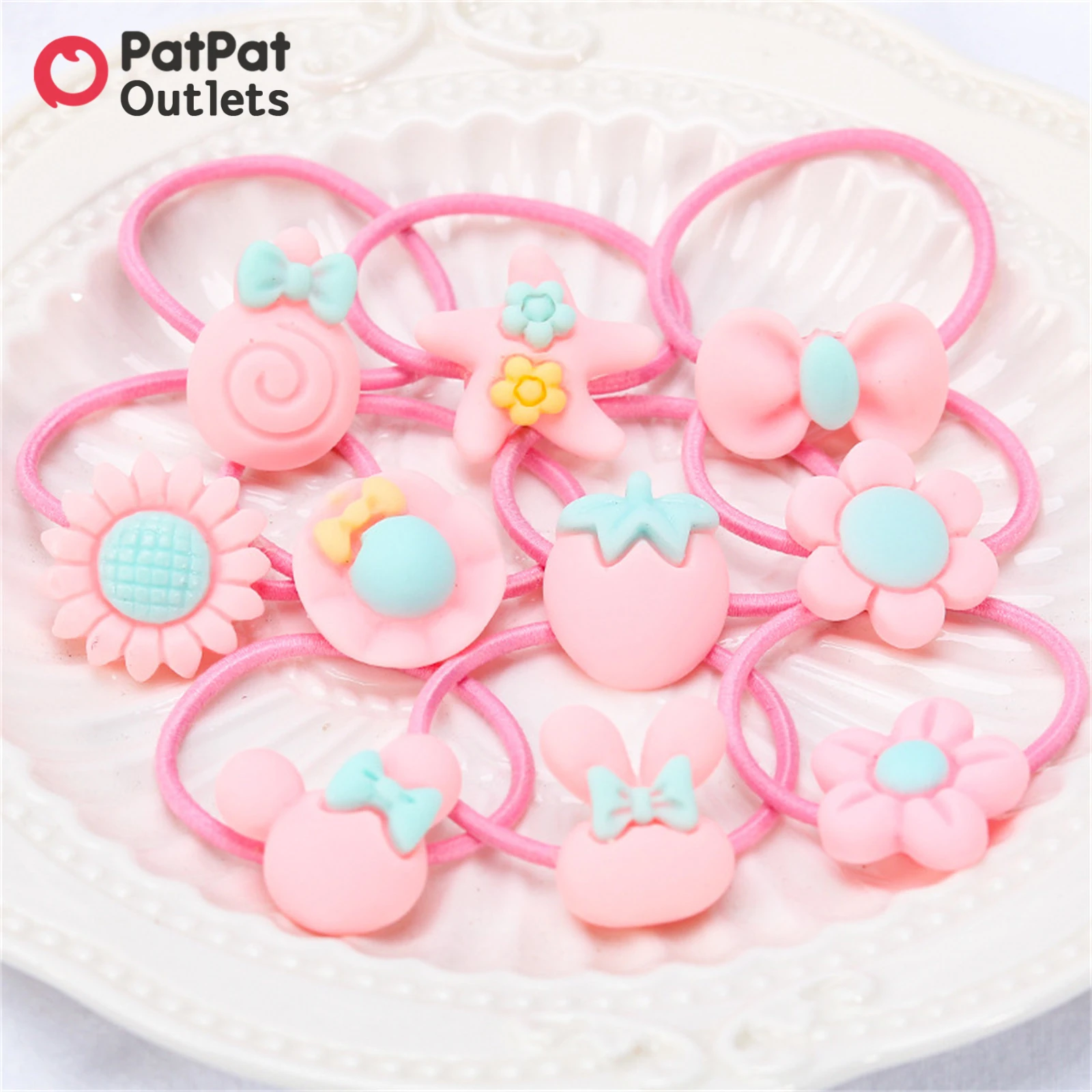 

PatPat 50-pack Baby Hair Accessories Floral Bow Cartoon Decor Multicolor Elastics Hair Ties for Girls