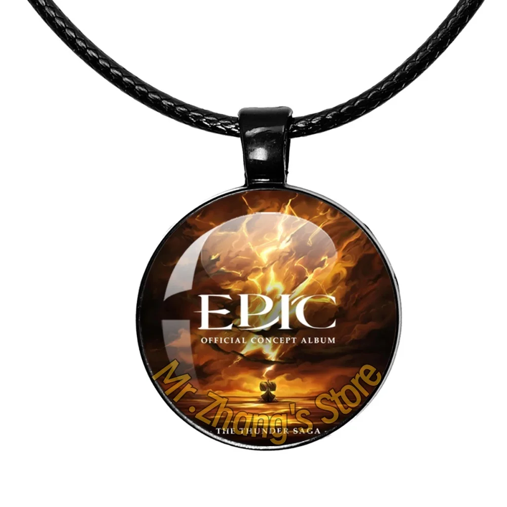 Epic The Musical 25mm Leather Rope Black Necklace Greek Mythology Handmade Jewelry Cabochon Pendant Accessories Fans Gifts
